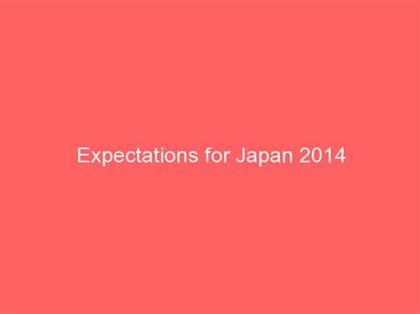 Expectations For Japan 2014 世論 What Japan Thinks