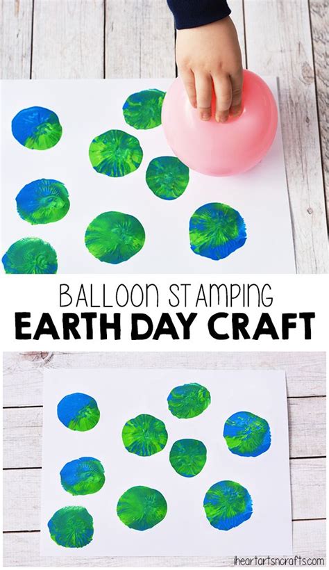 Balloon Stamping Earth Day Craft For Kids Simple Earth Day Activity