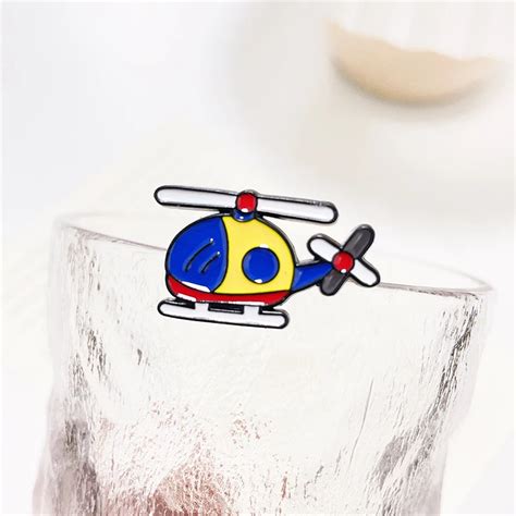 High Quality Custom Helicopter Aircraft Gradient Metal Enamel Lapel Pin