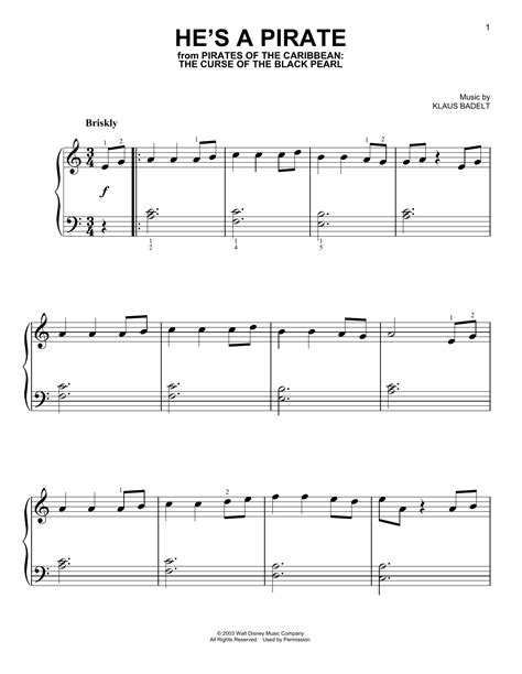 Download sheet music for pirates of the caribbean. He's A Pirate (from Pirates Of The Caribbean: The Curse of the Black Pearl) Sheet Music | Klaus ...