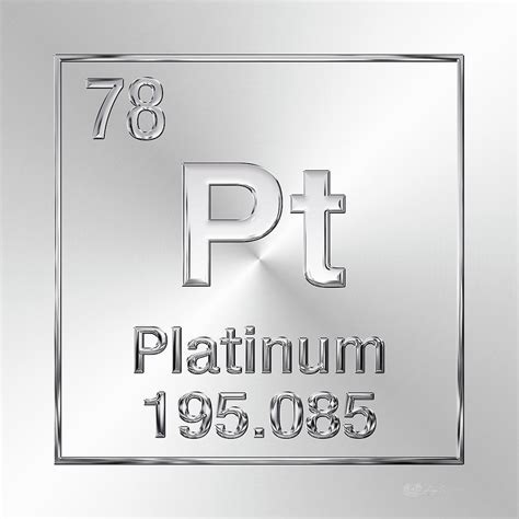 Periodic Table Of Elements Platinum Pt Digital Art By Serge
