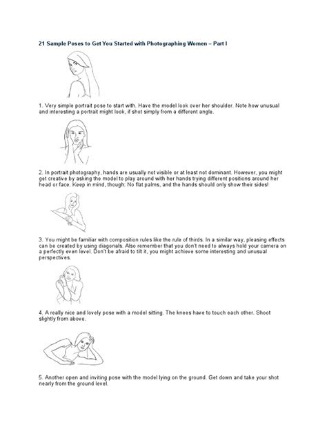 21 Sample Poses To Get You Started With Photographing Women Pdf