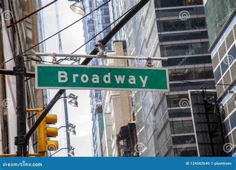 Broadway Avenue In Times Square New York On A Sunny Day Street Full Of