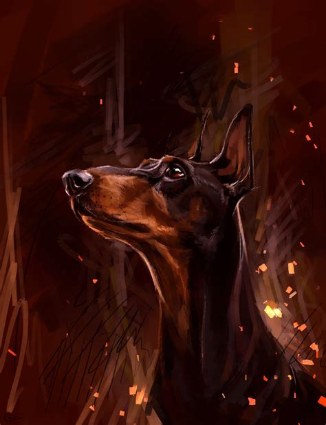 826628 Dogs Painting Art Head Doberman Pinscher Rare Gallery Hd