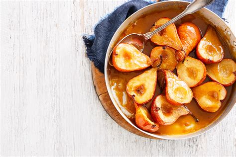 Oven Roasted Pears With Butterscotch Syrup Recipe Better Homes And