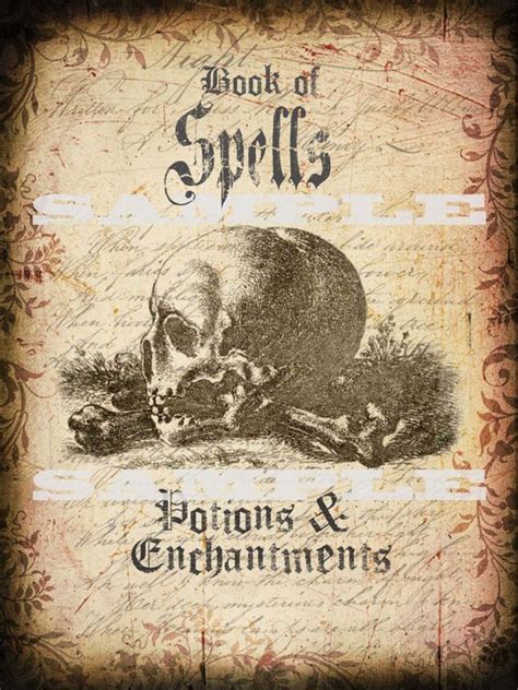 Printable Spell Book Cover Book Cover Of Spells Potions And