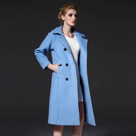 2017 Fashion Women Trench Woolen Coat Winter Slim Long Overcoat New