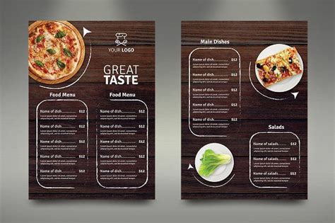 Download free tent card mockup template. A4 Fast Food Menu (Dengan gambar) | Makanan, Brosur