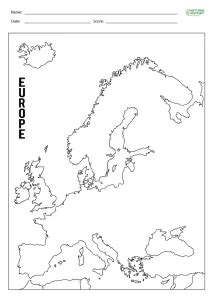 Free Printable Blank Map Of Europe Worksheets