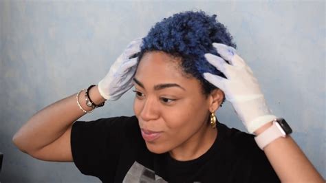 Adore Sky Blue Rinse On Natural Hair Youtube
