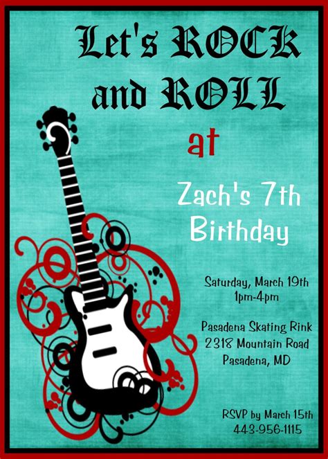 Variations on a rock and roll theme — joe sokolinsky. Boys Rock Star Guitar Birthday Invitation Rock n Roll ...