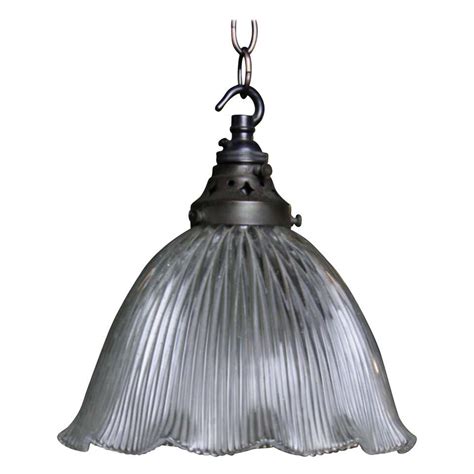 Early 20th Century Edwardian Holophane Fluted Pendant Light At 1stdibs