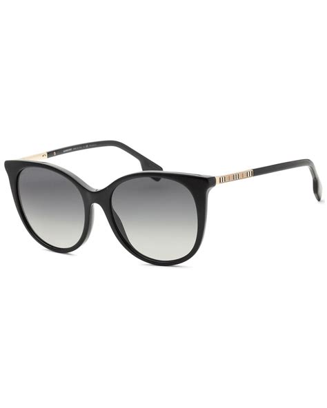 Burberry Womens 55mm Polarized Sunglasses In Black Modesens