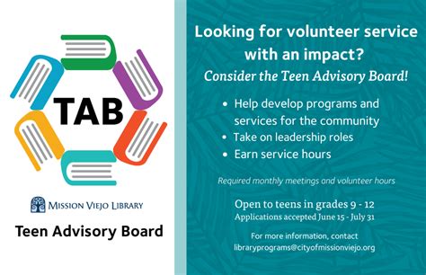 Now Recruiting For The Teen Advisory Board Mission Viejo Library