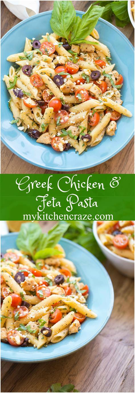 Stuffed mushrooms recipe with feta cheese and kalamata olives kalyn's kitchen. Greek Chicken and Feta Pasta - My Kitchen Craze