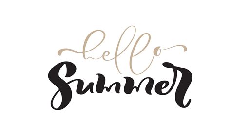 Hello Summer Calligraphy Lettering Brush Text Vector Hand Drawn