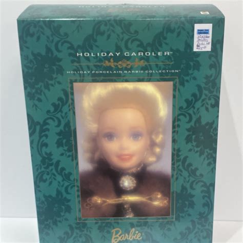 1996 Mattel Barbie Holiday Caroler Porcelain Collection Doll Nrfb 15760 Treasure Trove