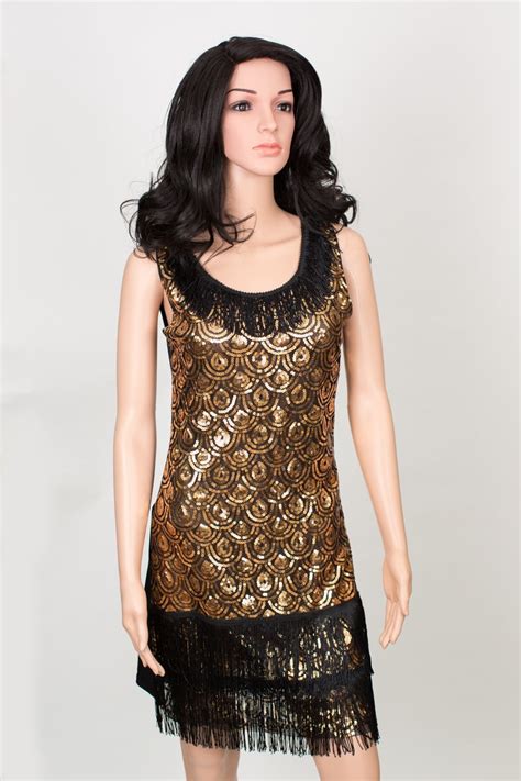 New Item Black And Gold Sequin Flapper Dress The Mardi Gras Collections