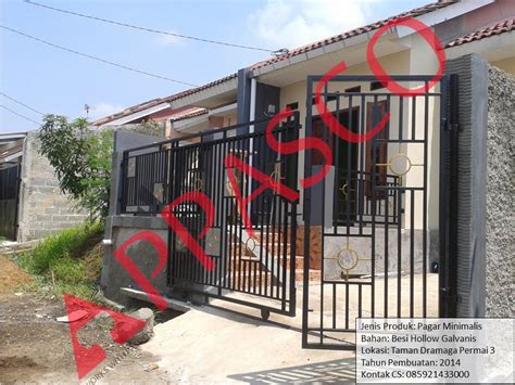 Pagar Minimalis Galvanis di Taman Dramaga Permai 3 - Jual Kanopi Tralis