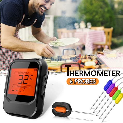 New 6 Probes Wireless Smart Bbq Thermometer Meat Food Bluetooth Wifi