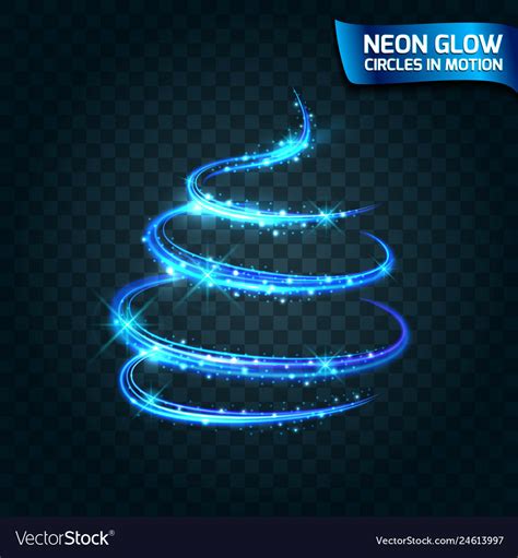 Neon Glow Line In Motion Blurred Edges Royalty Free Vector