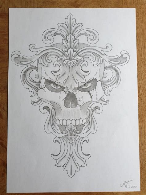 Skull Drawing Nightmare Before Christmas Skulls Tattoos Drawings