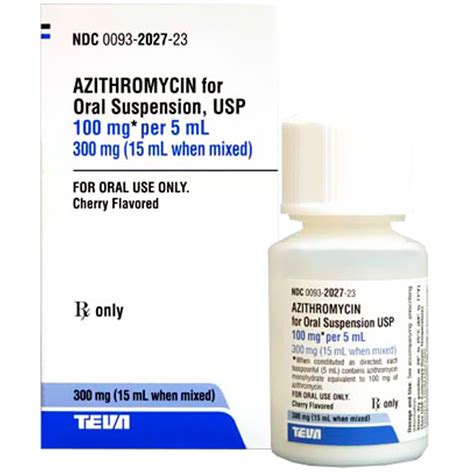 Azithromycin Generic Flavored For Oral Suspension 100 Mg5 Ml 15 Ml