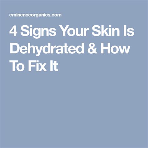4 Signs Your Skin Is Dehydrated And How To Fix It Eminence Organics