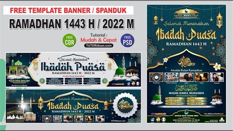 Desain Baliho Spanduk Puasa Ramadhan 1443h 2022 Coreldraw Photoshop
