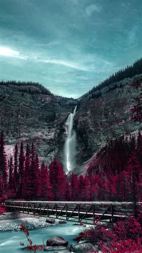 Обои водопад Takakkaw Водопад природа природный ландшафт реки на