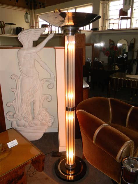 stunning art deco floor lamp with glass rods and lights floor lamps art deco collection
