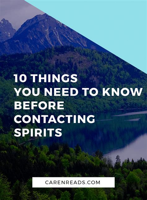 10 Things You Need To Know Before Contacting Spirits Caren Reads