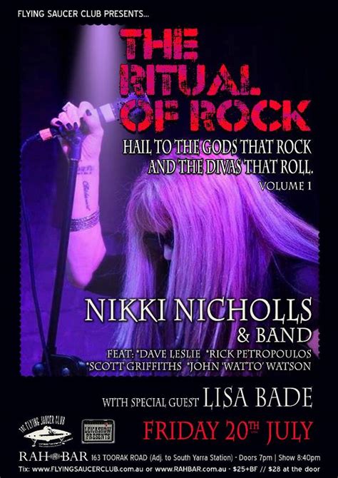 Nikki Nicholls Presents The Ritual Of Rock Volume 1 Rah Bar South