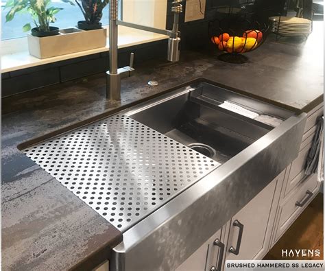 Legacy Farmhouse Sink Brushed Hammered Stainless Steel Farmhouse
