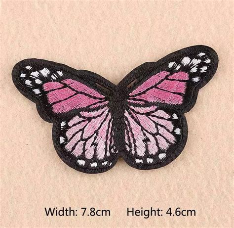Butterfly Iron On Patch Pink Butterfly Patches Embroidery Etsy