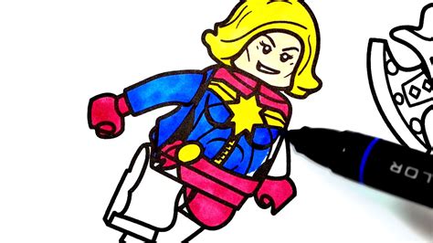 Coloring page lego marvel free printable lego marvel coloring pages. LEGO Superheroes Coloring | Captain Marvel, Thor - YouTube
