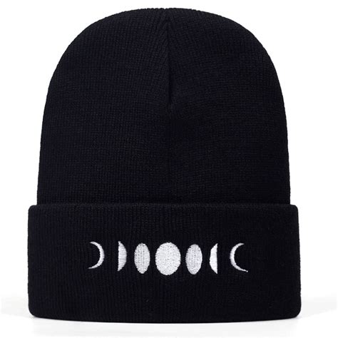 Gothic Moon Phases Beanie Hat Rock N Doll