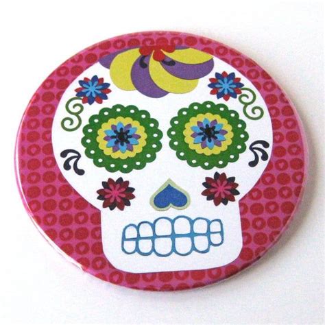 Sugar Skull Magnet Day Of The Dead Dia De Los Muertos Etsy Skull Magnets Dia De Los