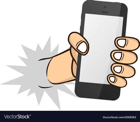 Cartoon Hand Holding Phone Royalty Free Vector Image
