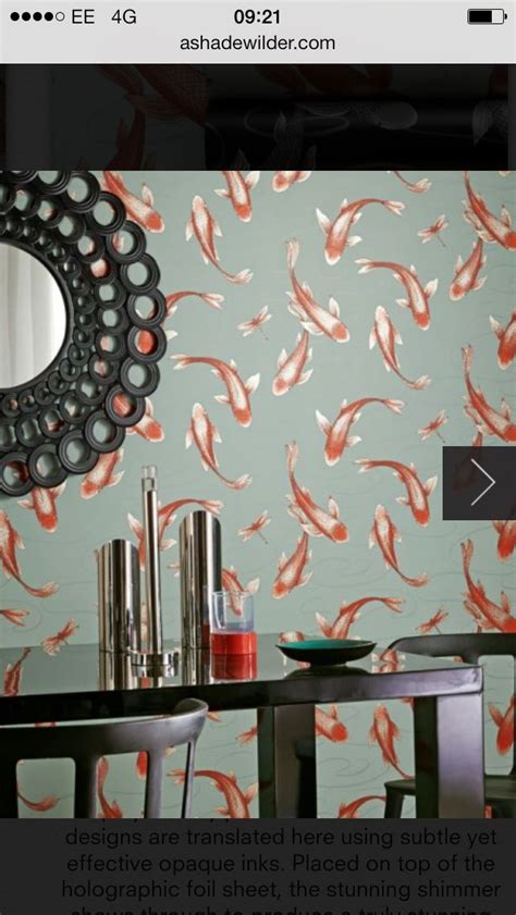 What kind of wallpaper to use for mirrors? Stunning goldfish wallpaper | Circular mirror, Mirror ...