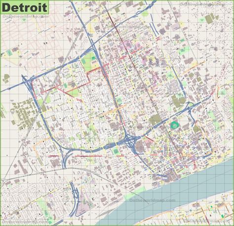 Large Detailed Map Of Detroit