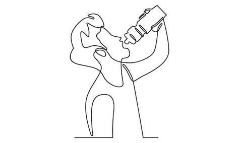 Premium Vector Handsome Man Drinking Water From A Bottle Thirst