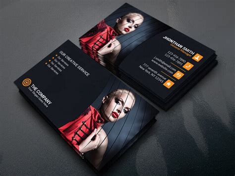 Free Dark Fashion Business Card Template Psd Titanui