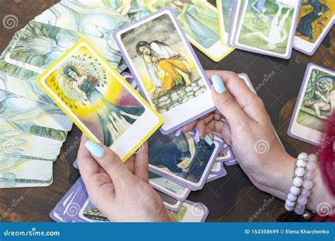 Divination By Tarot Cards The Fortune Teller Predicts The Fate Of The