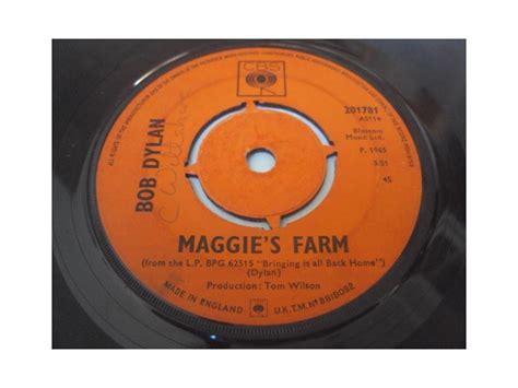 Bob Dylan Maggies Farm 7 Inch Single Top Hat Records