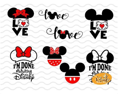 Disney Love Svg Minnie Mouse Layered Svg Disney I Am Done Etsy