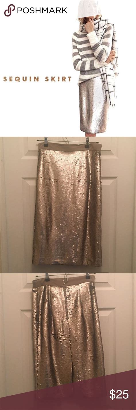 banana republic silver sequin pencil skirt size 4 skirts pencil skirt sequin pencil skirt