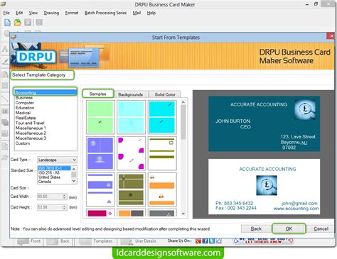 business card design software screenshots    create visiting cards