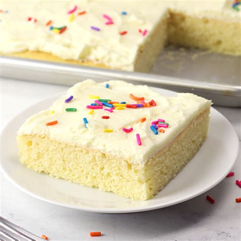 Moist Vanilla Sheet Cake Recipe Bakery Cook