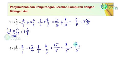Website berisi latihan soal tematik kurikulum 2013, soal tema, soal subtema, soal ktsp, soal uas dan uts, soal pas dan pts, download latihan soal serta latihan soal online. Penjumlahan & Pengurangan Pecahan Campuran dg Bilangan ...